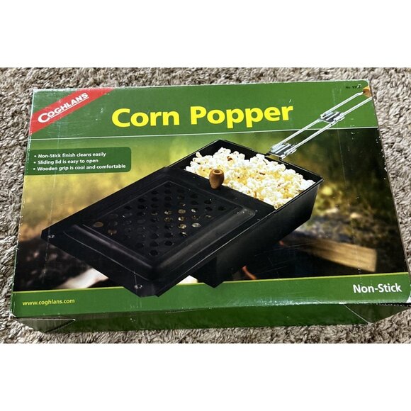 NEW ~ Coghlan's Pop Corn Popper Fireplace Camp Fire Stove Non-Stick ~ Camping - Picture 2 of 4